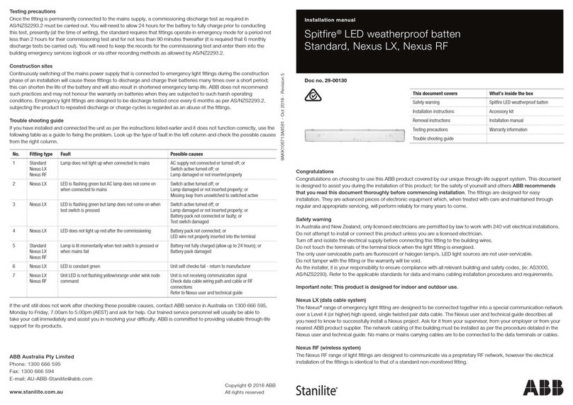 ABB Stanilite Spitfire Standard installation manual