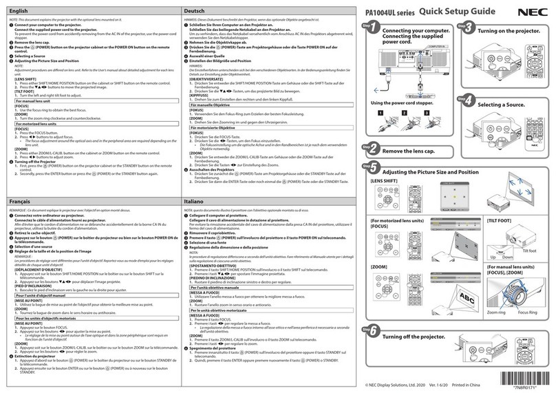 NEC PA1004UL Series User manual NEC PA1004UL Series User manual
