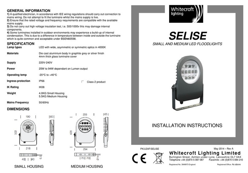 WHITECROFT LIGHTING SELISE User manual