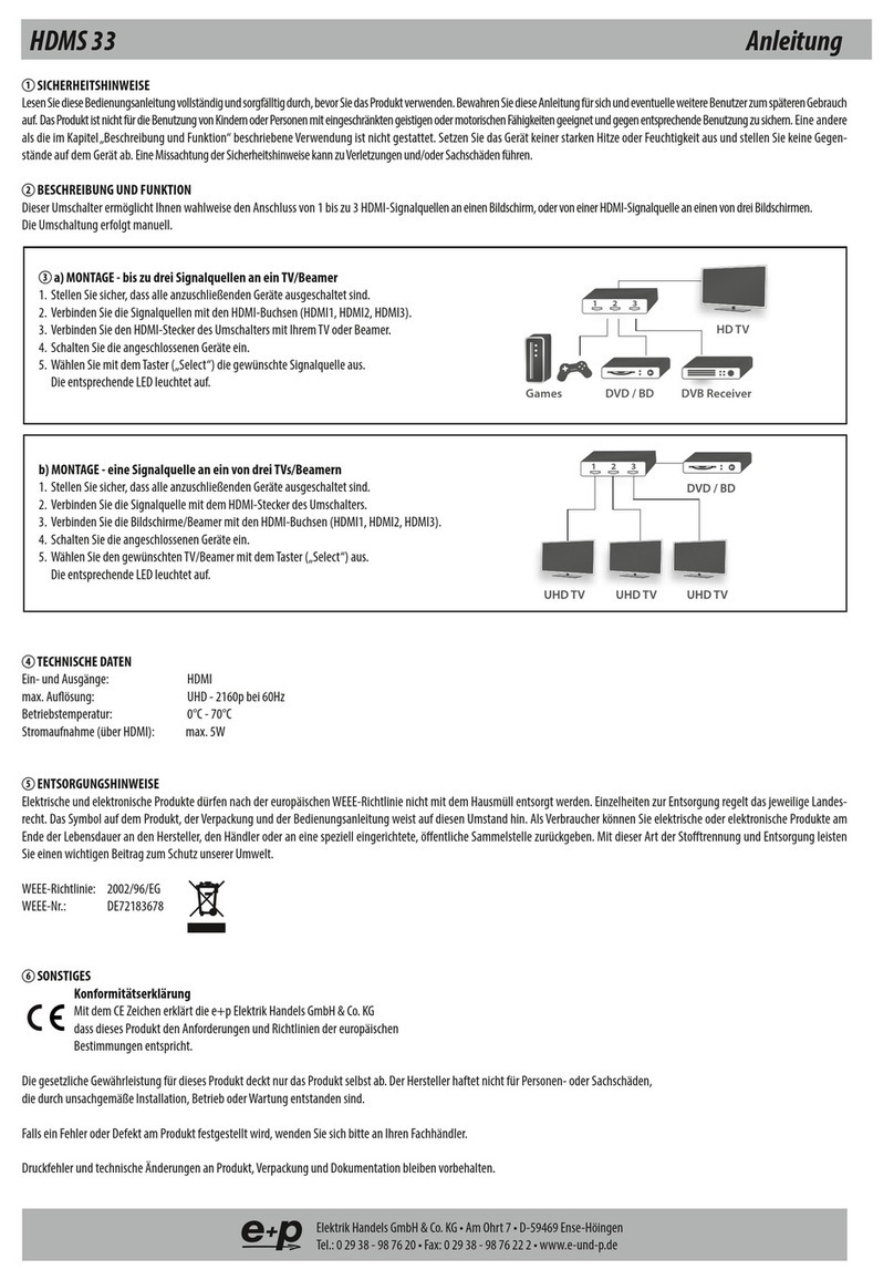 e+p HDMS 33 instruction manual