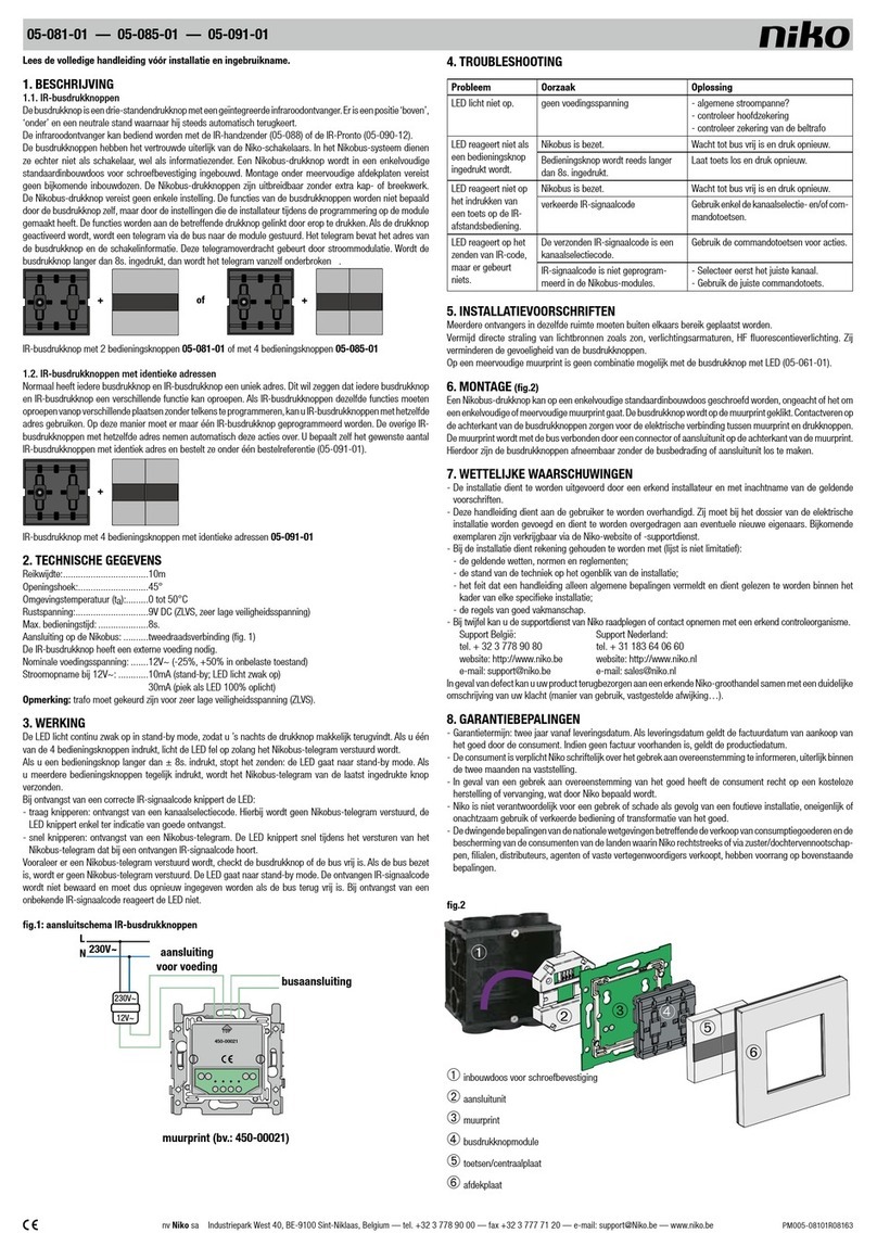Niko 05-081-01 quick start guide Niko 05-081-01 quick start guide