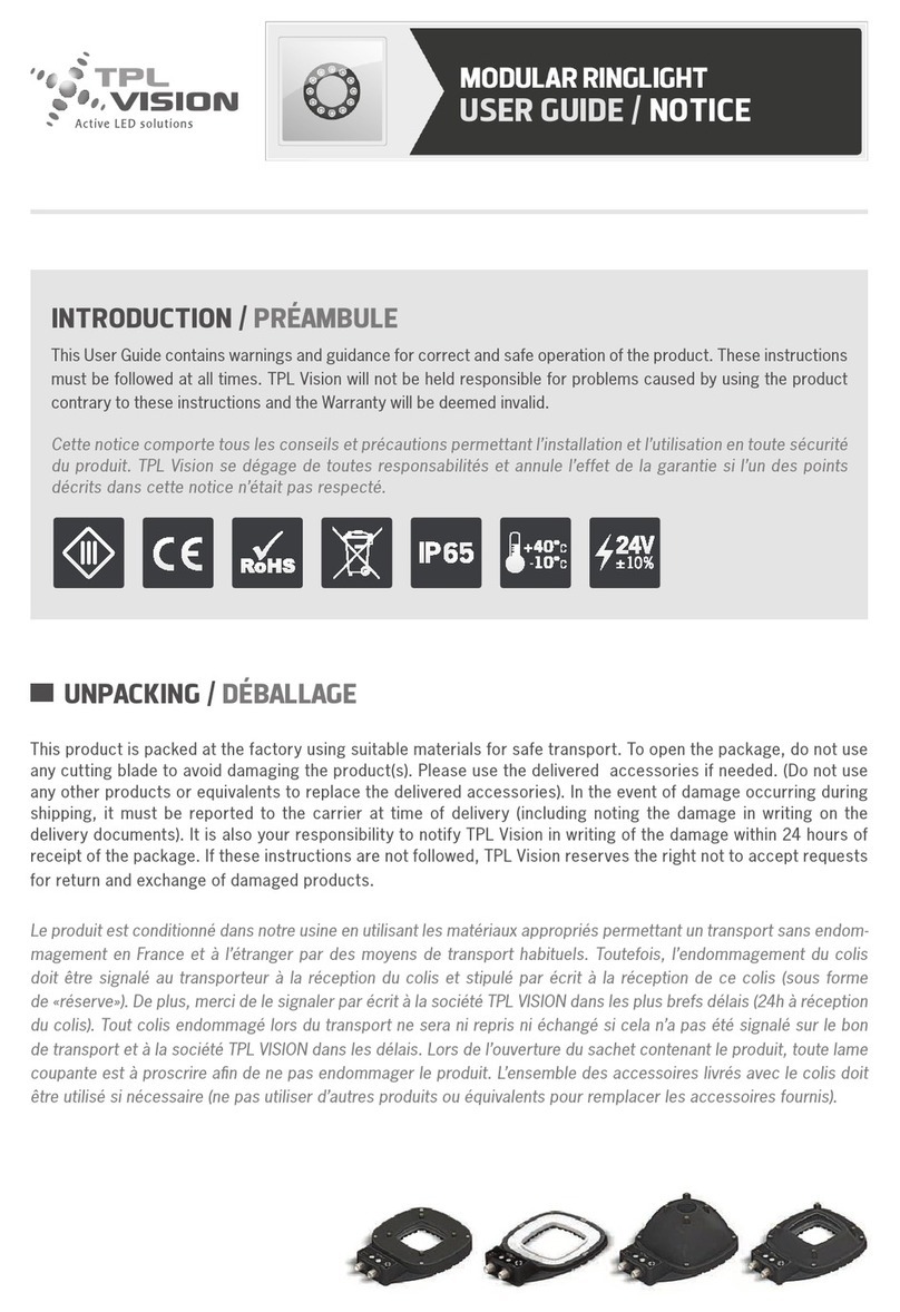 TPL VISION Modular Ringlight Operation and maintenance manual