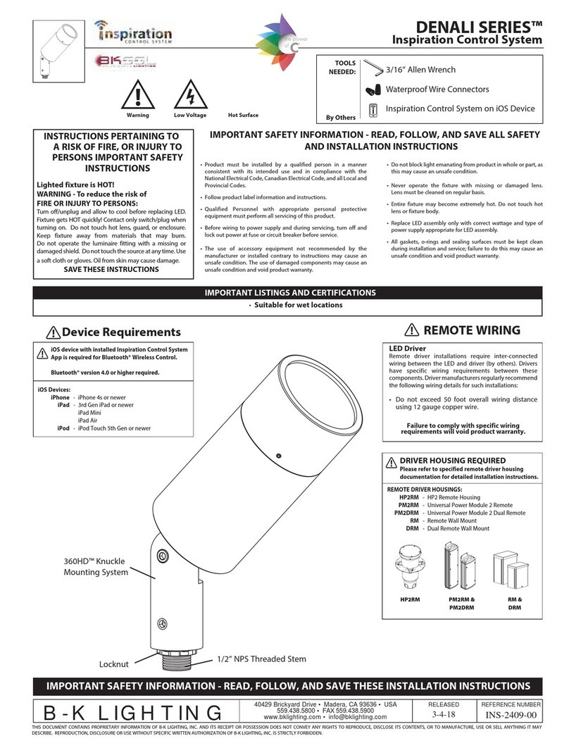 B-K lighting Denali Series installation instructions B-K lighting Denali Series installation instructions