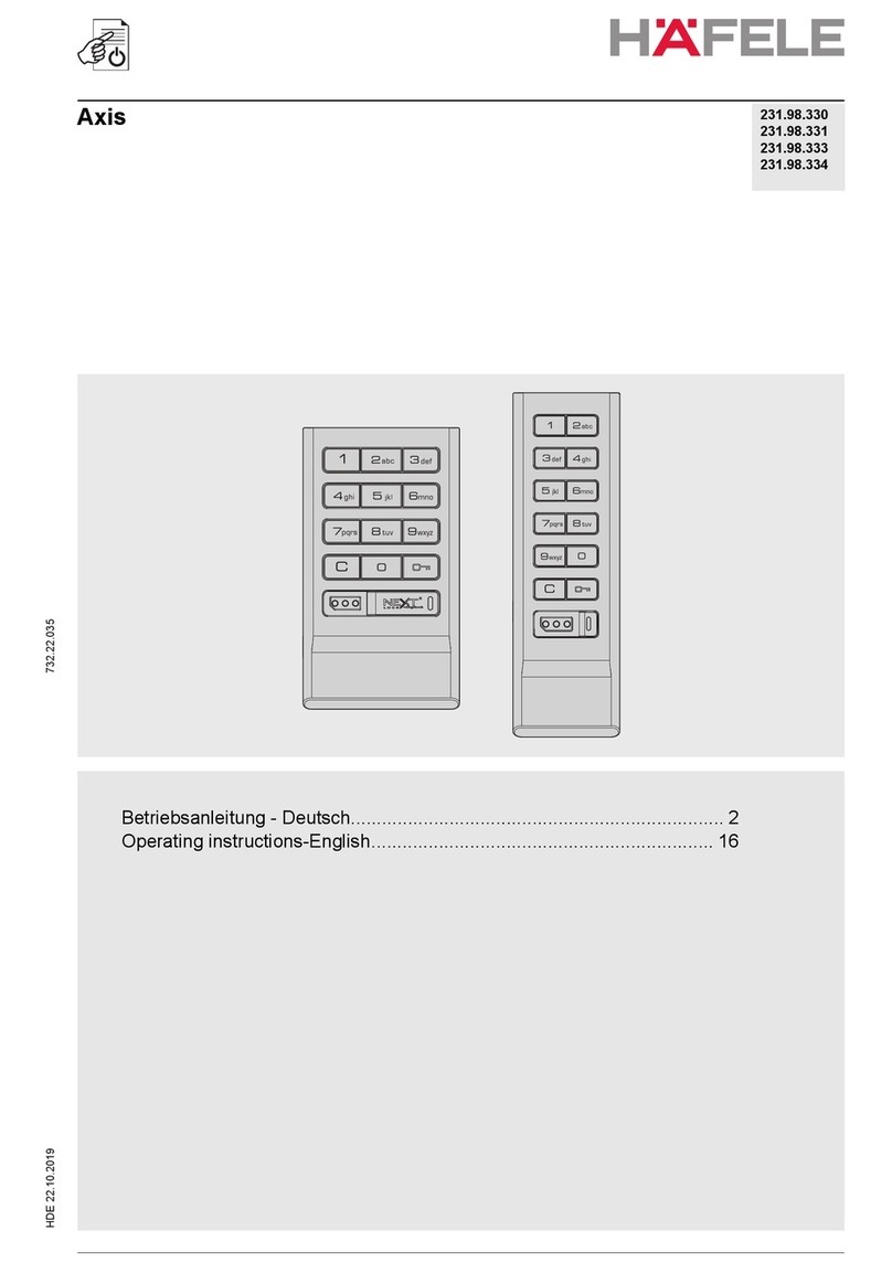 Hafele Axis 231.98.330 User manual