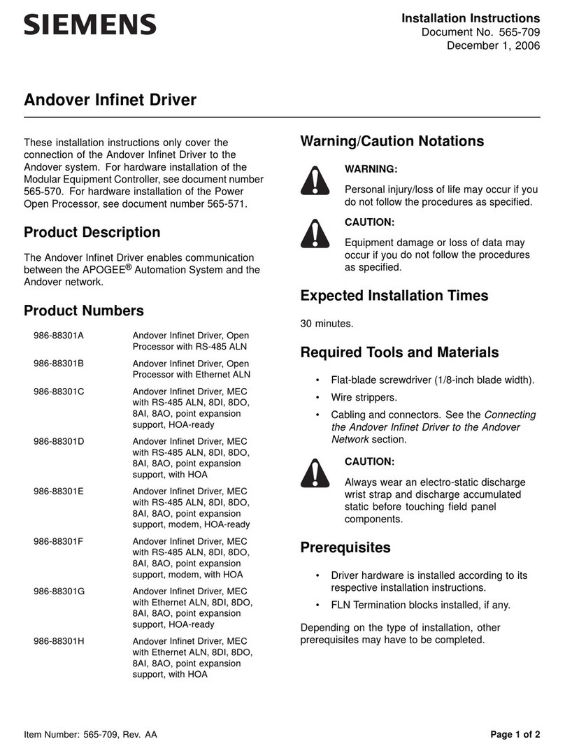 Siemens 986-88301A User manual