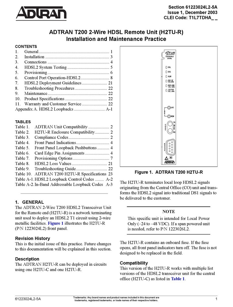 ADTRAN T200 FNID Instruction Manual