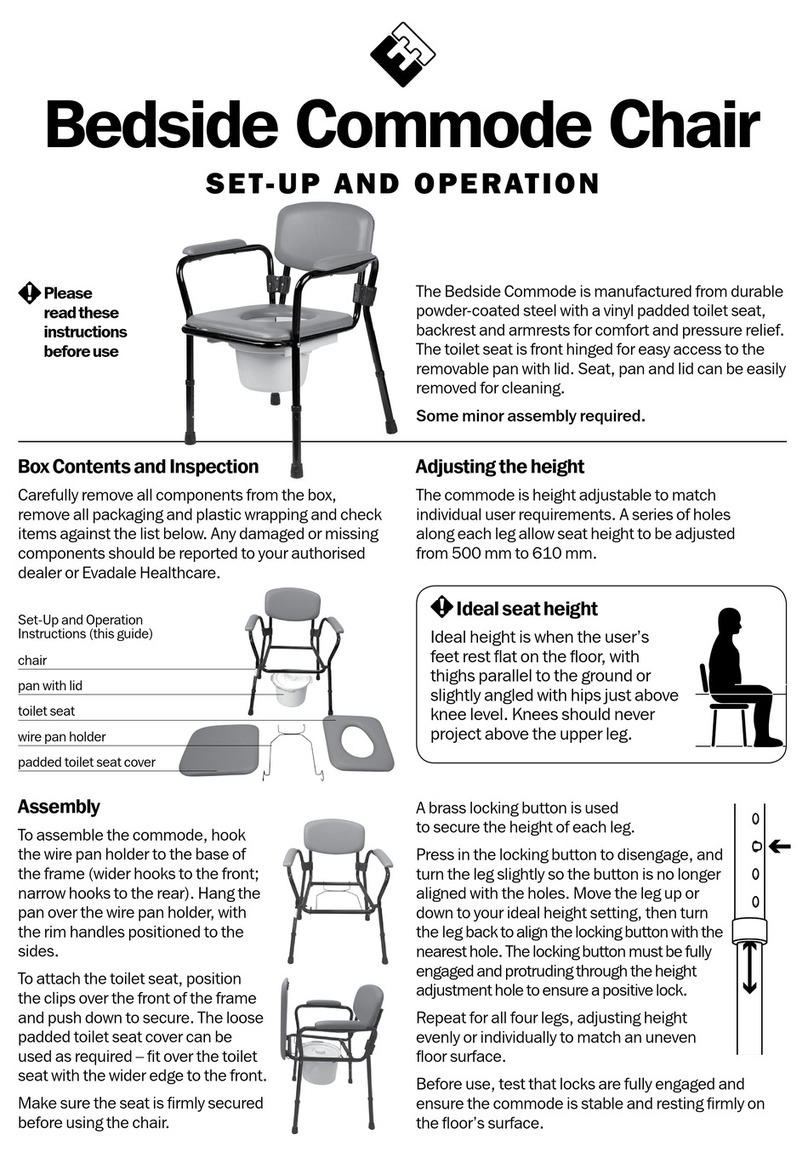 Evadale Healthcare Bedside Commode Setup and operation
