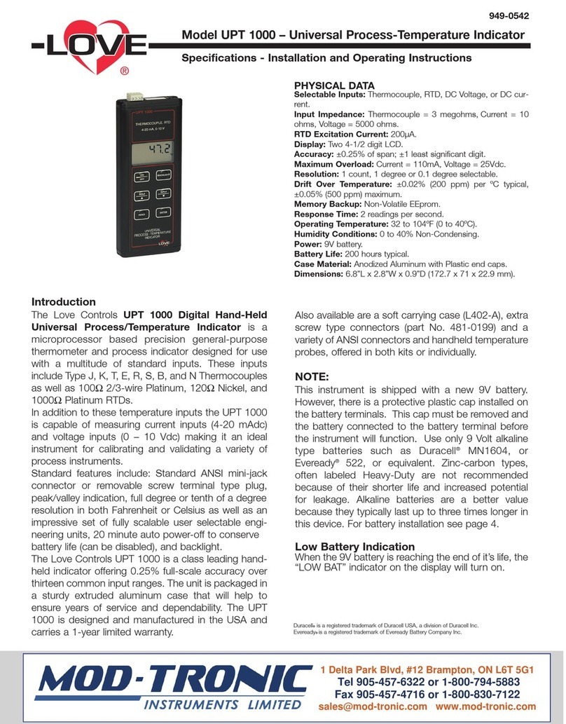 Mod-tronic Love Controls UPT 1000 Specifications-installation and operating instructions Mod-tronic Love Controls UPT 1000 Specifications-installation and operating instructions