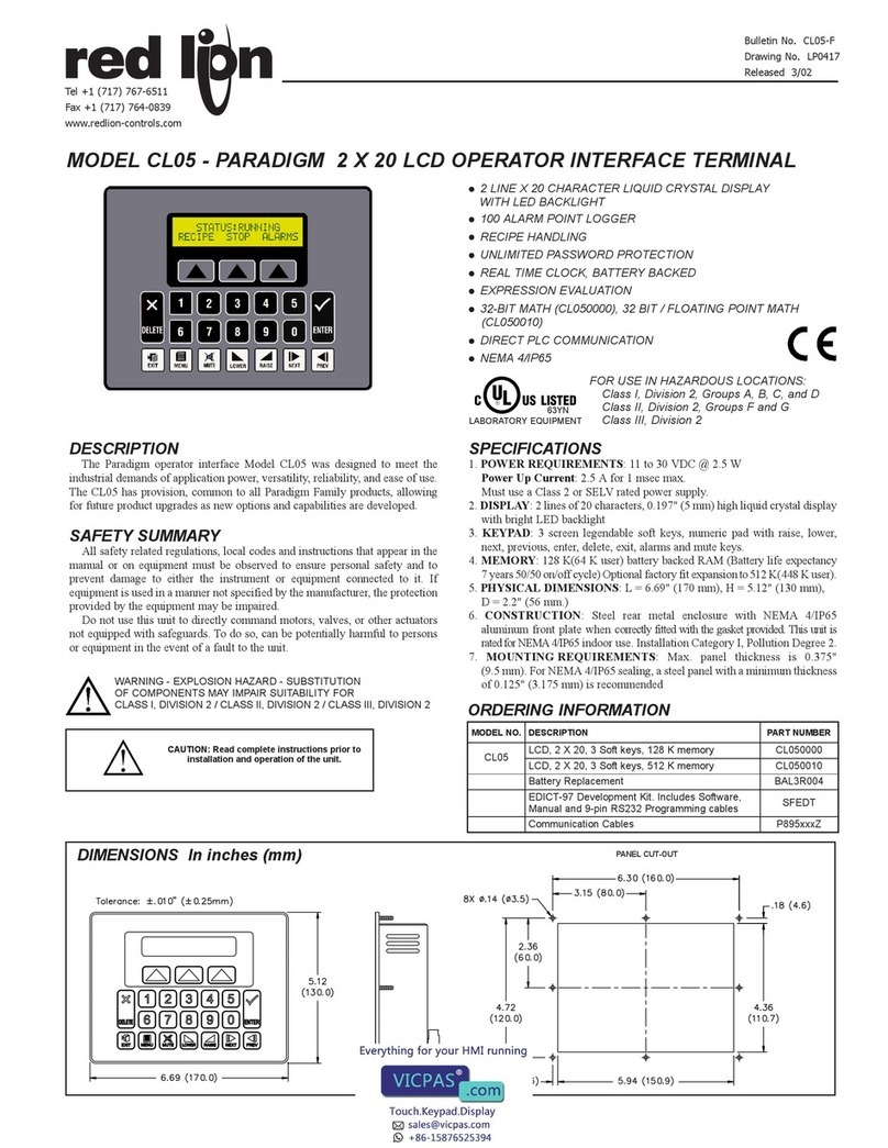 red lion PARADIGM CL05 Instruction Manual