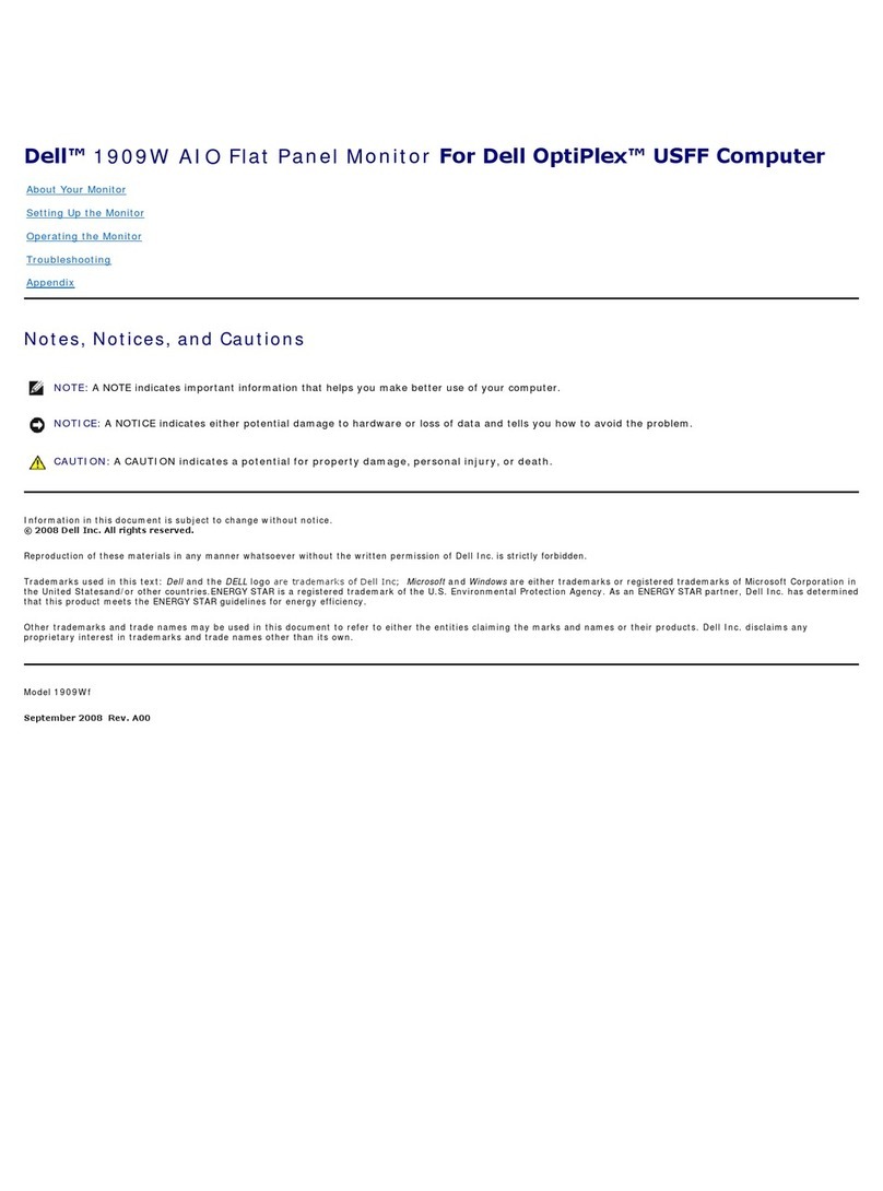 Dell UltraSharp 1909W AIO User manual