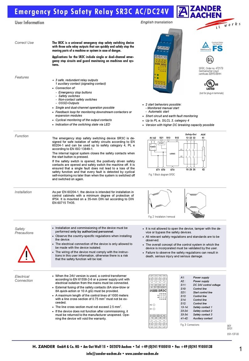 Zander Aachen SR3C Operation manual Zander Aachen SR3C Operation manual
