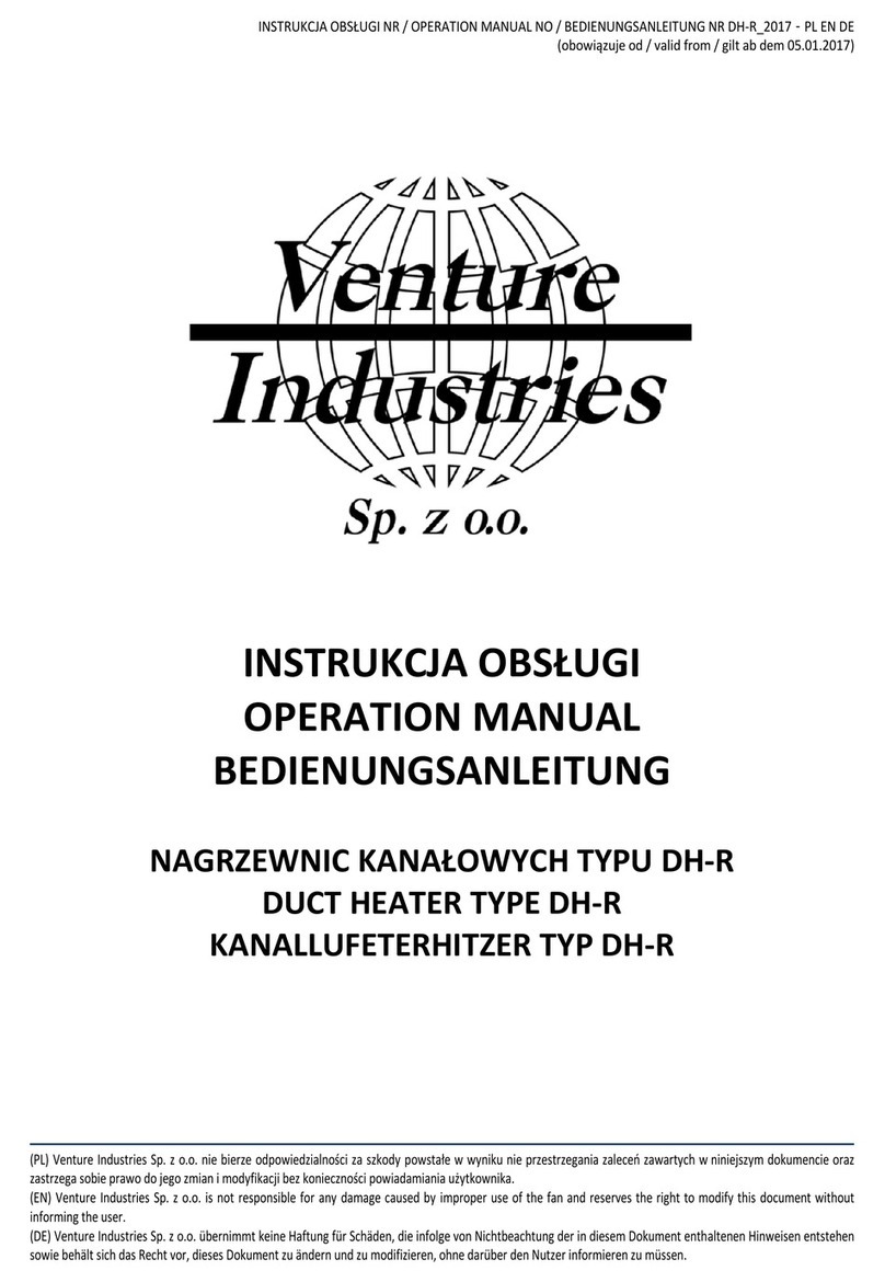 Venture Industries DH-R Operation manual Venture Industries DH-R Operation manual