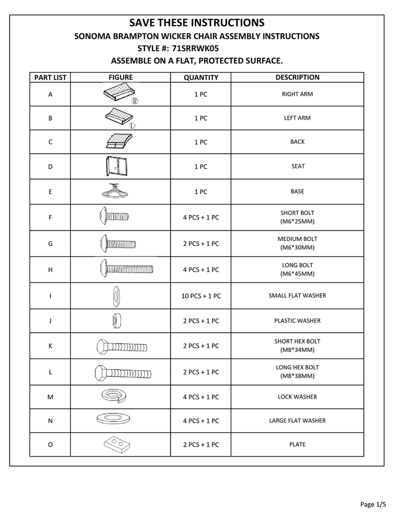 Sonoma BRAMPTON 71SRRWK05 User manual