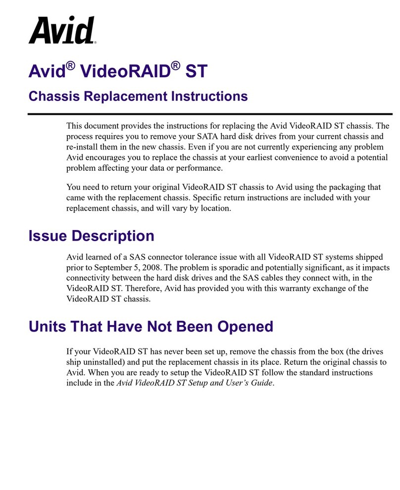 Avid Technology VideoRAID ST Replacement instructions