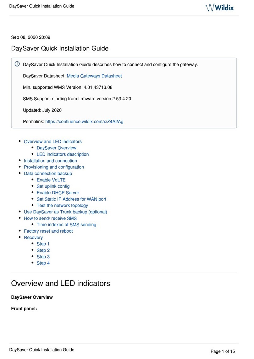 Wildix DaySaver Quick installation guide