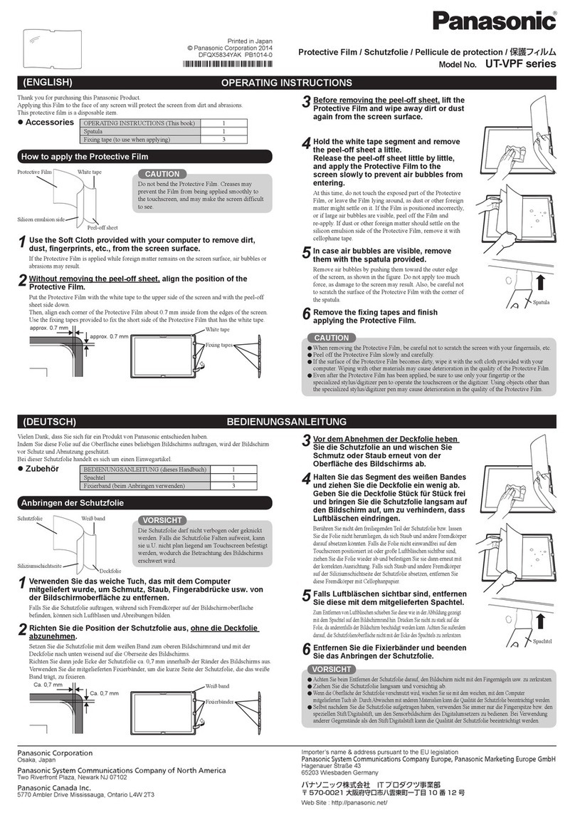 Panasonic UT-VPF Series User manual