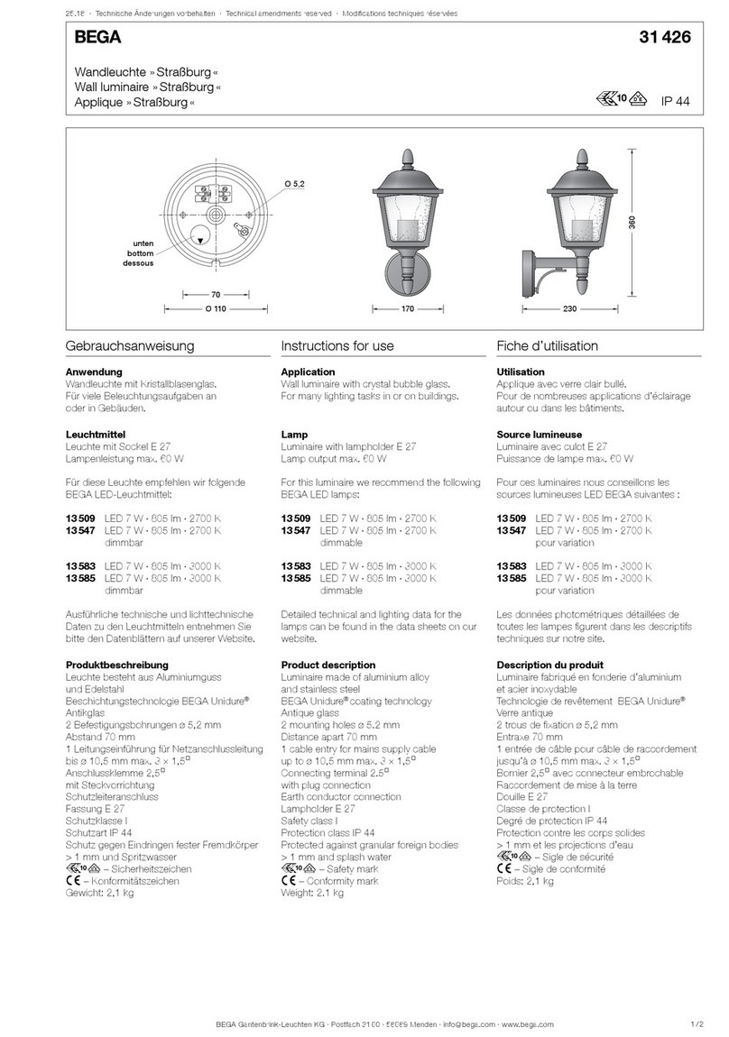 BEGA Strassburg User manual