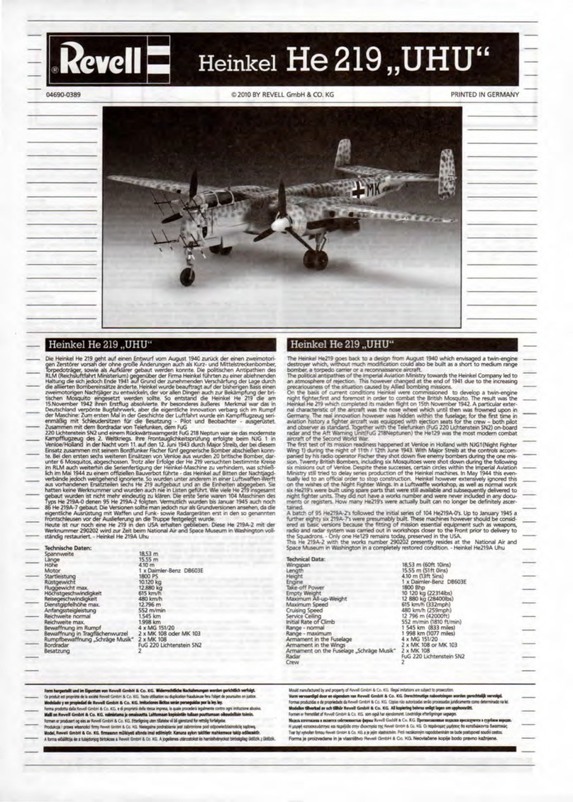 REVELL Heinkel He219 UHU User manual REVELL Heinkel He219 UHU User manual