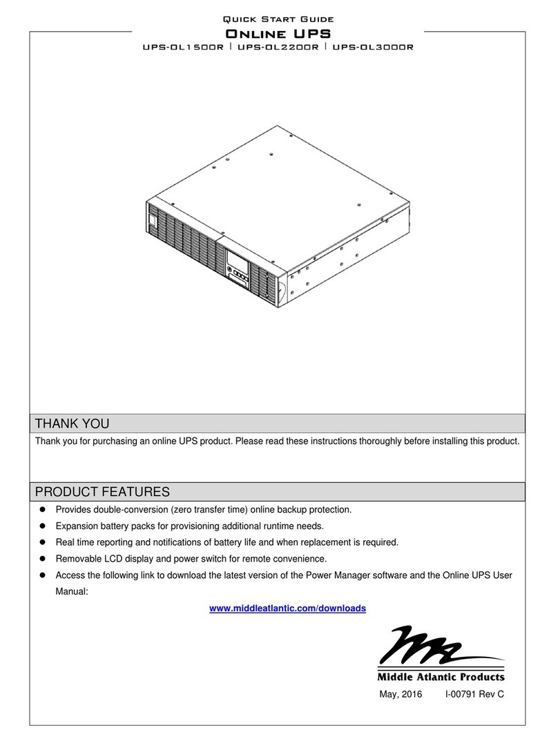 Middle Atlantic Products UPS-OL3000R quick start guide Middle Atlantic Products UPS-OL3000R quick start guide