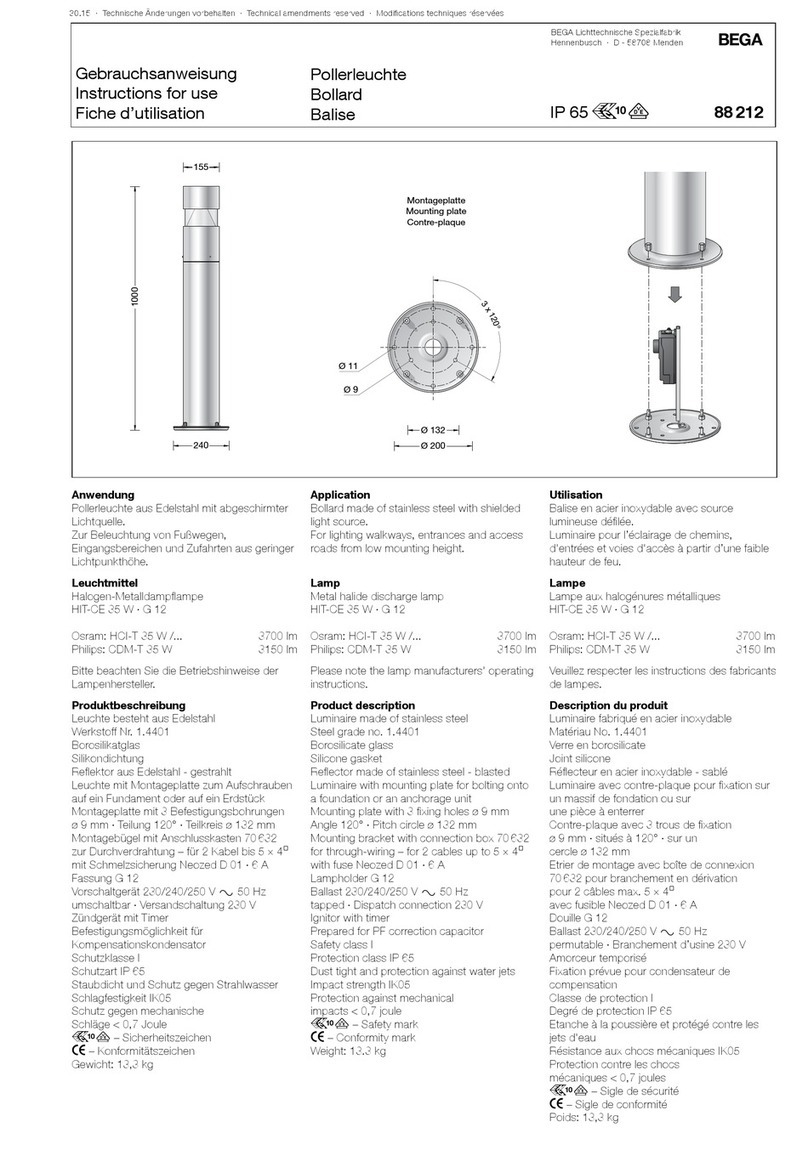 BEGA 88 212 User manual