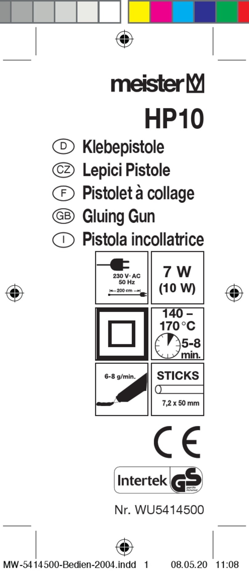 Meister HP10 manual