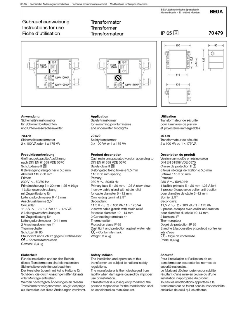 BEGA 70 479 User manual