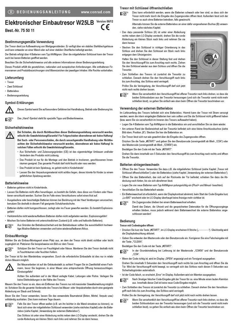 Conrad W25LB operating instructions