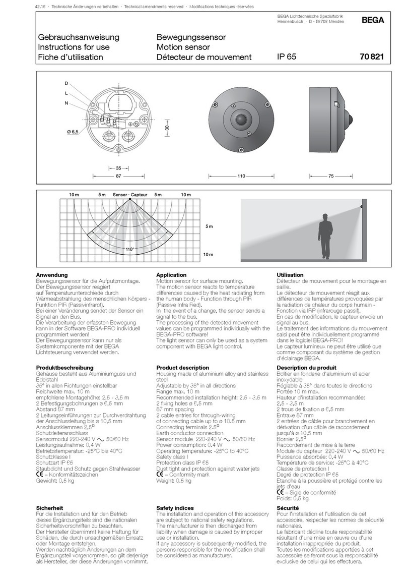 BEGA 70 821 Instructions for use