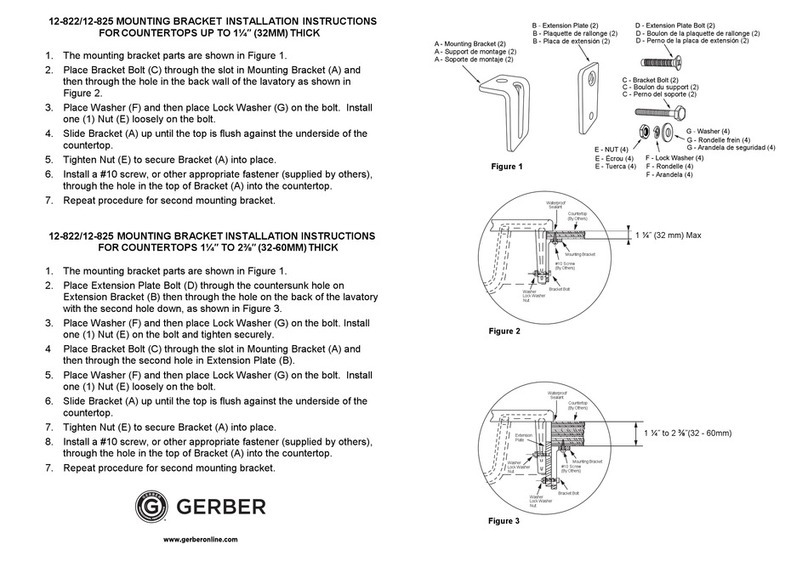Gerber 12-822 installation instructions