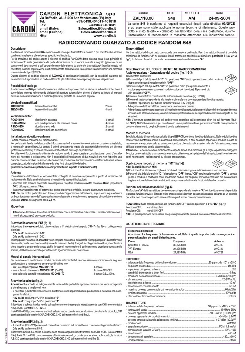 Cardin Elettronica S48 Series manual