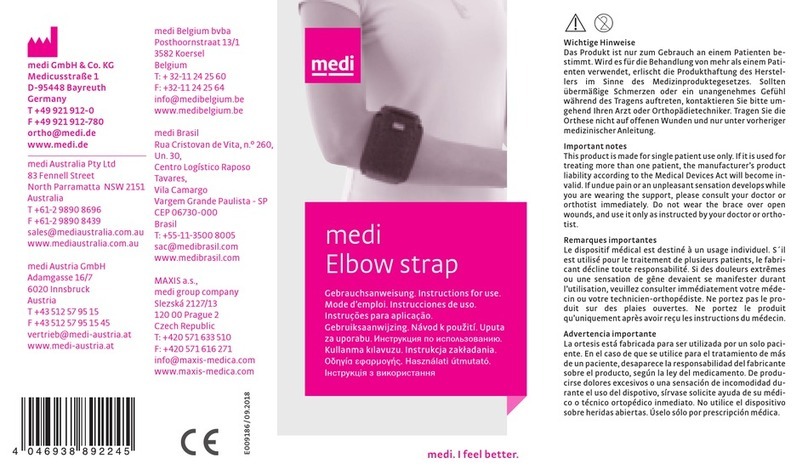 medi Elbow strap Instructions for use