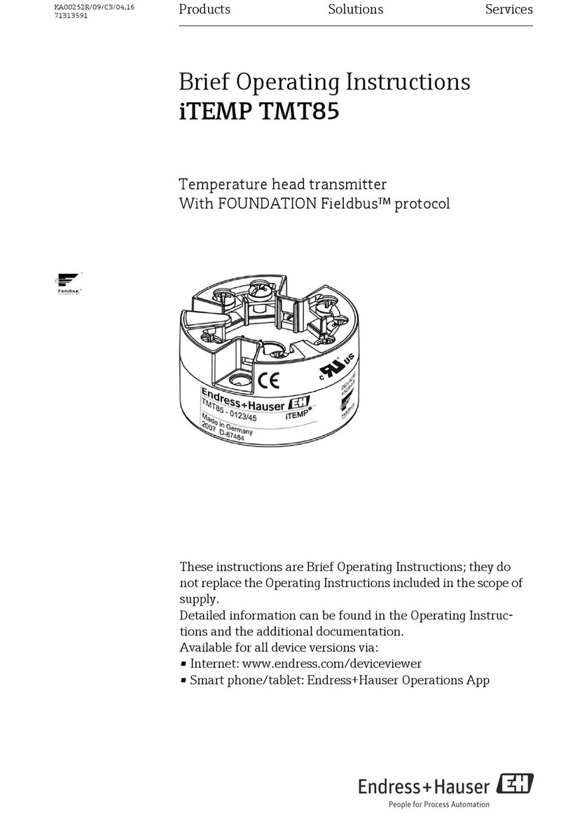 Endress+Hauser iTEMP TMT85 Brief operating instructions