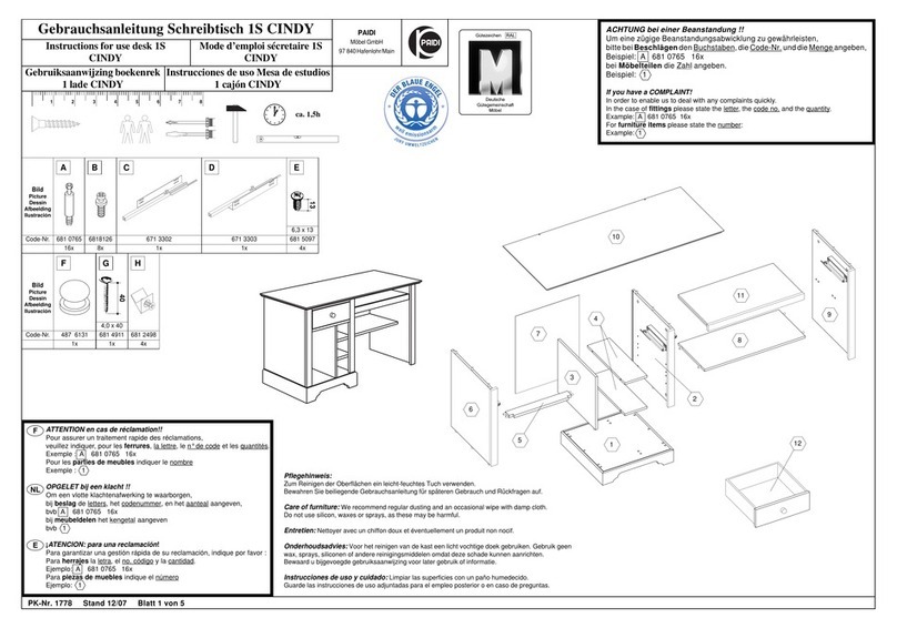 PAIDI CINDY Instructions for use