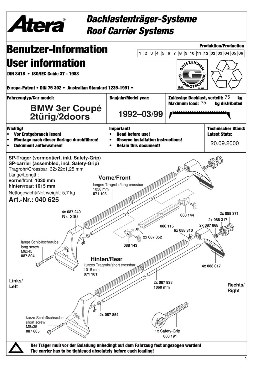 Atera 040 625 User information Atera 040 625 User information