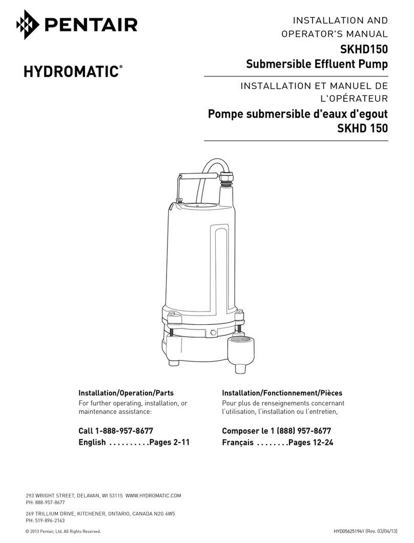Pentair Hydromatic SKHD150 Setup guide Pentair Hydromatic SKHD150 Setup guide