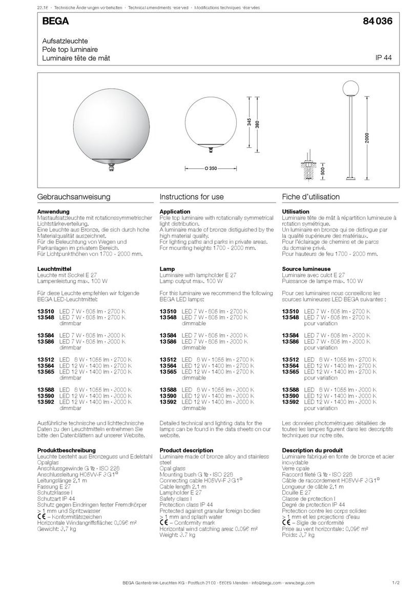BEGA 84 036 Instructions for use BEGA 84 036 Instructions for use