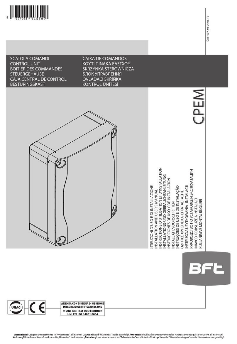BFT CPEM Installation and user manual BFT CPEM Installation and user manual