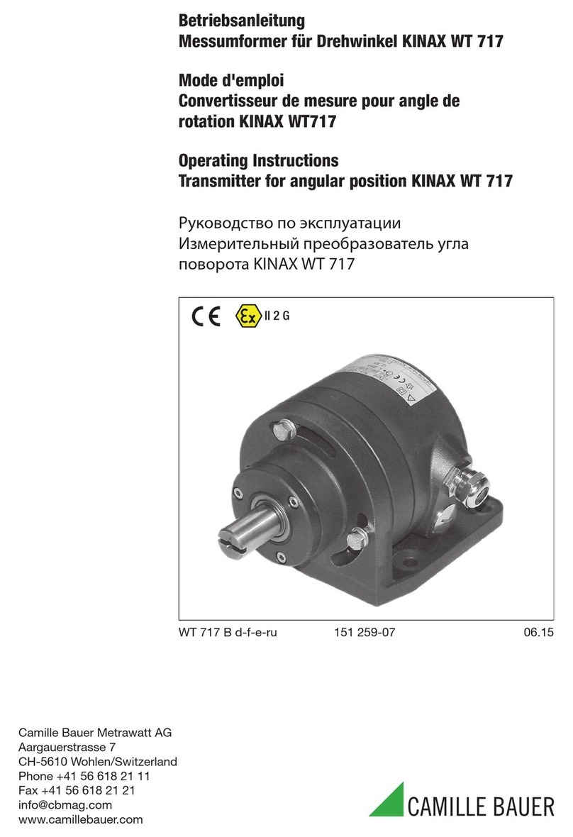 Camille Bauer KINAX WT 717 operating instructions