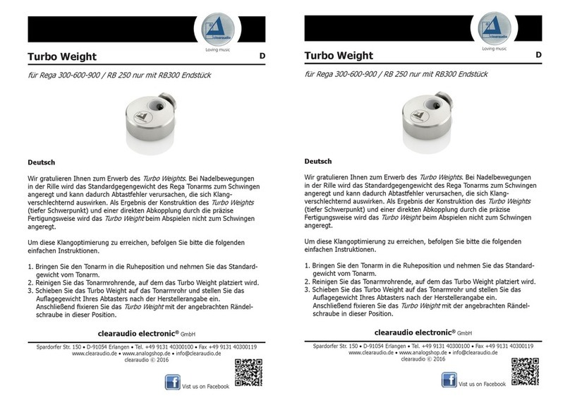 Clearaudio Turbo Weight User manual