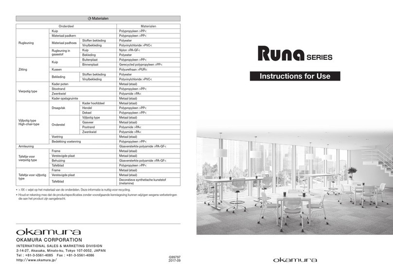 Okamura Runa Series Instructions for use