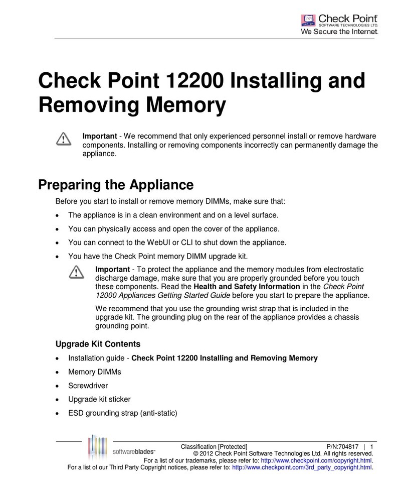 Checkpoint 12200 Installing and Removing Memory