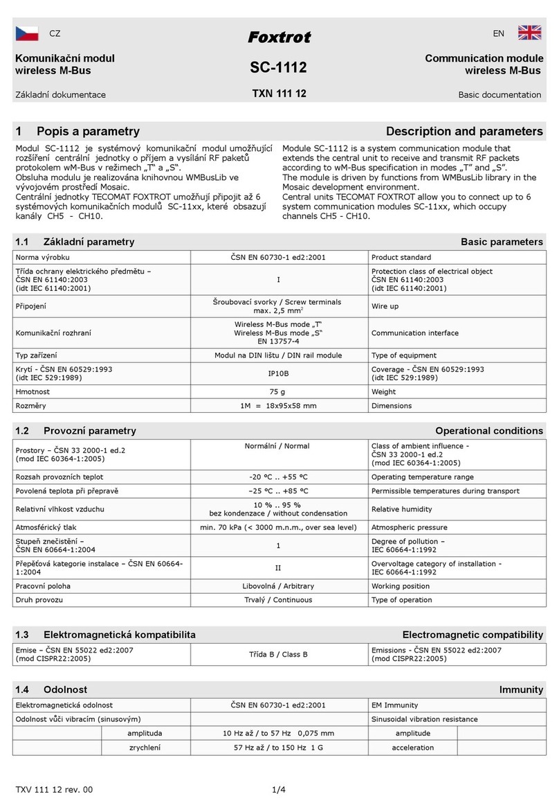 TECO Foxtrot SC-1112 Basic documentation
