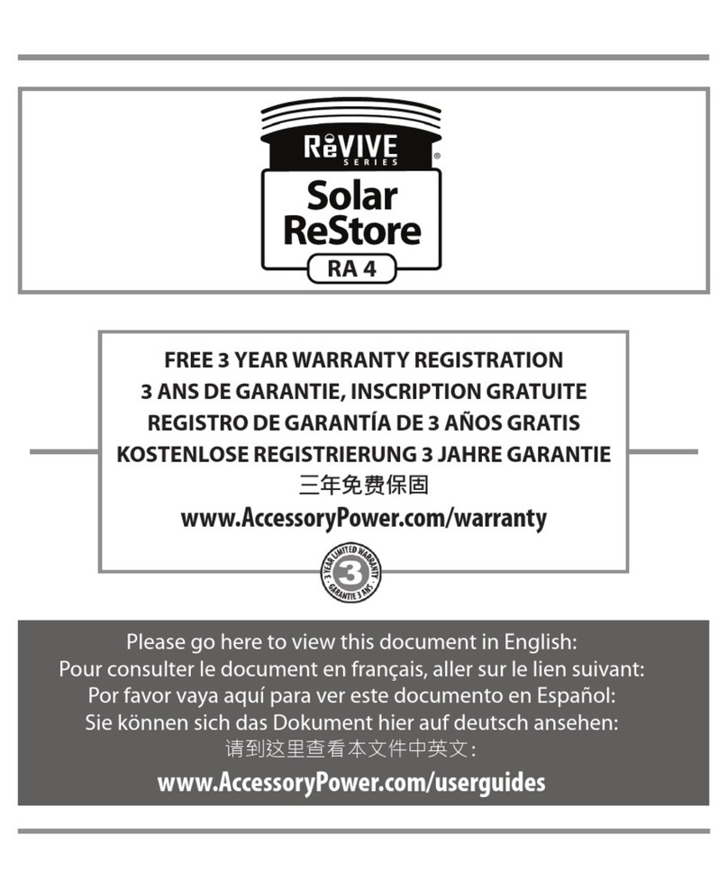 Accessory Power Solar Restore RA4 User manual