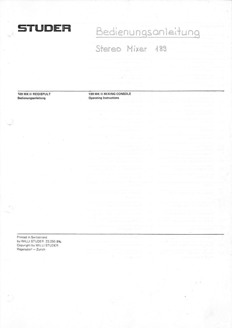 Studer 189 MK II Instruction sheet