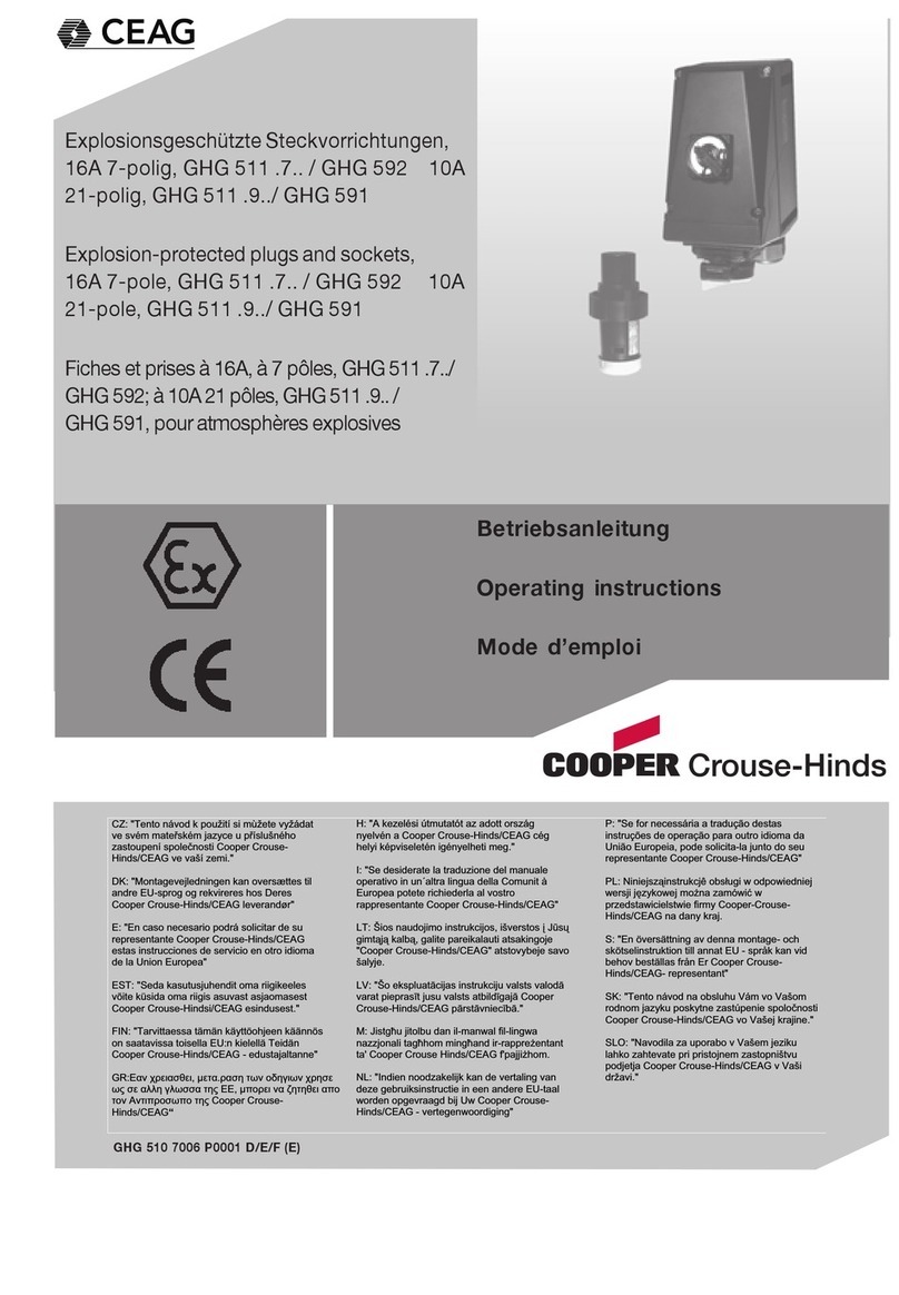 Cooper Crouse-Hinds CEAG GHG 511 7 Series operating instructions Cooper Crouse-Hinds CEAG GHG 511 7 Series operating instructions