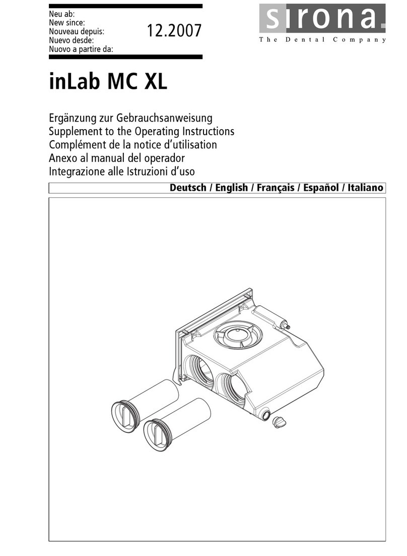 Sirona inLab MC XL Operating instructions Sirona inLab MC XL Operating instructions