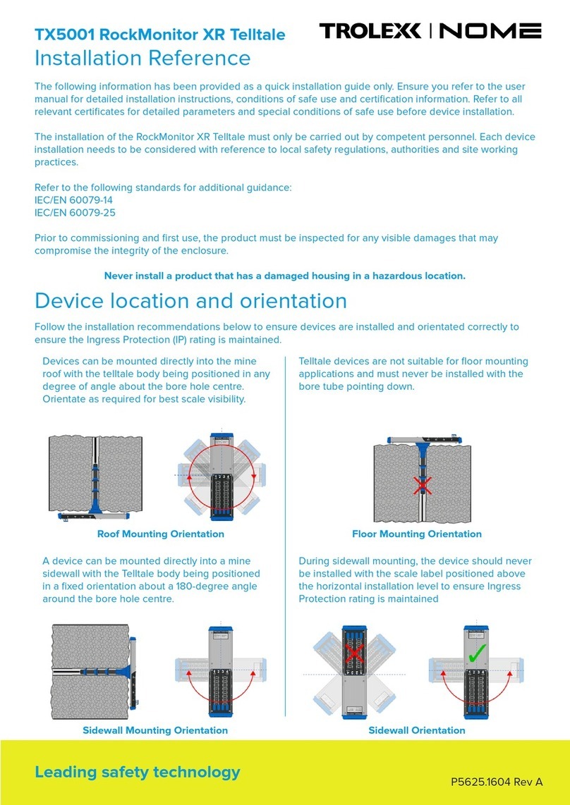 Trolex Nome TX5001 RockMonitor XR Telltale INSTALLATION REFERENCE