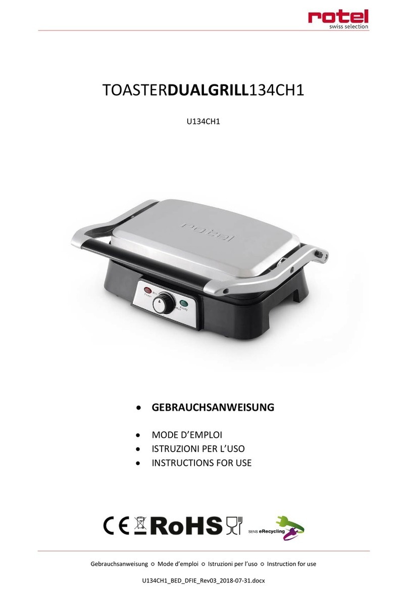 Rotel TOASTERDUALGRILL134CH1 User manual Rotel TOASTERDUALGRILL134CH1 User manual