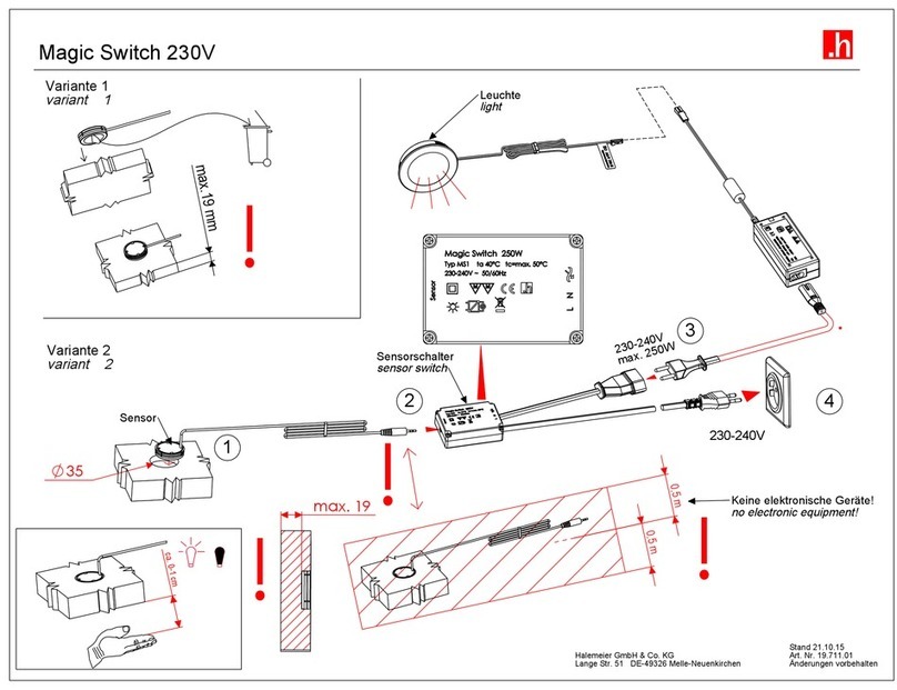 Halemeier Magic Switch 230V installation instructions
