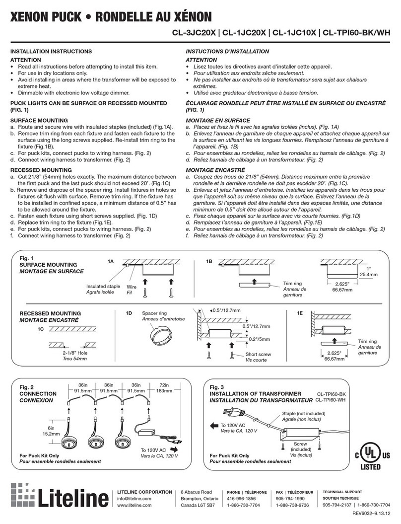LITELINE CL-3JC20X installation instructions